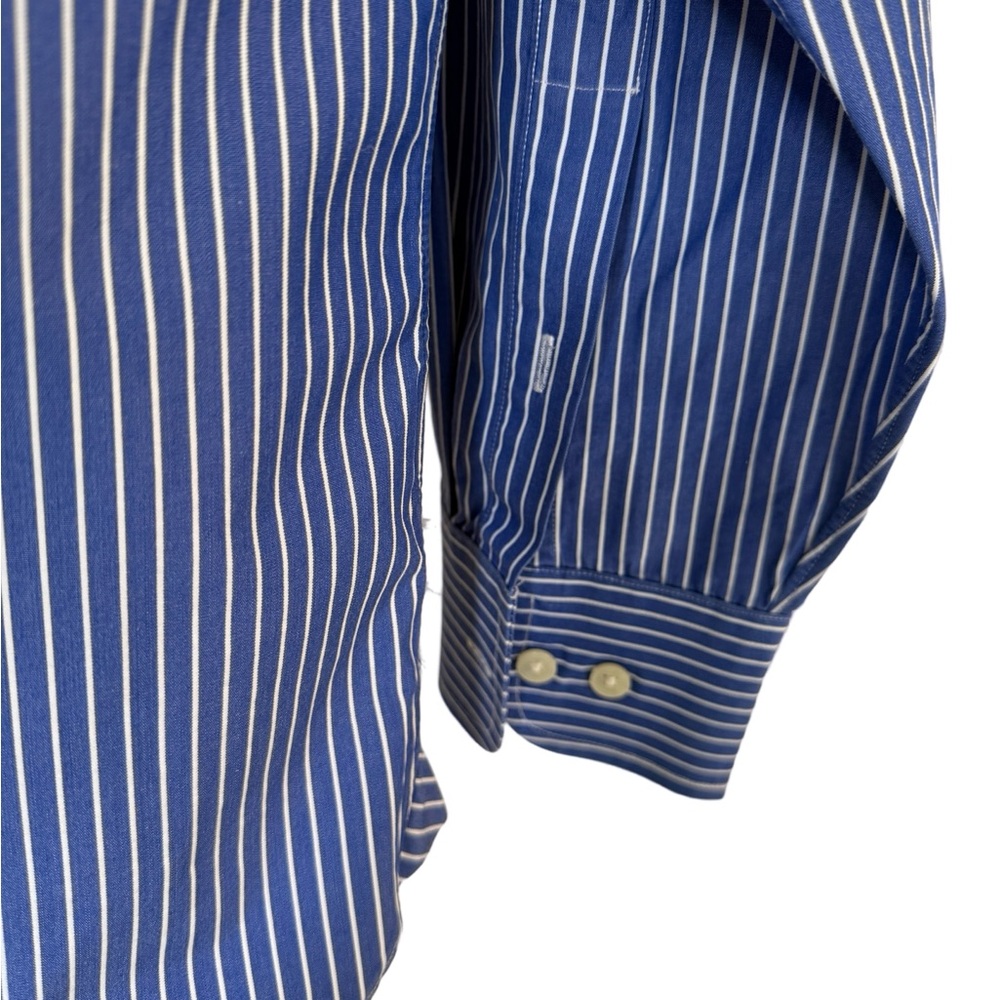 J. Crew 100% Cotton Blue Striped Men's Button Down Shirt Size M - Picture 7 of 7